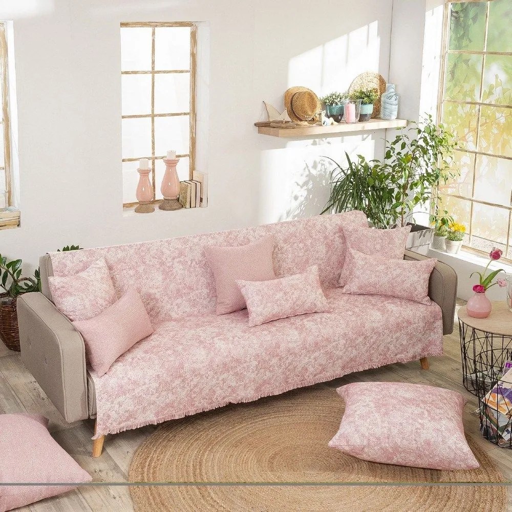 Ριχτάρι Meazza 06 Pink Teoran Πολυθρόνα 180x150cm Βαμβάκι-Πολυέστερ