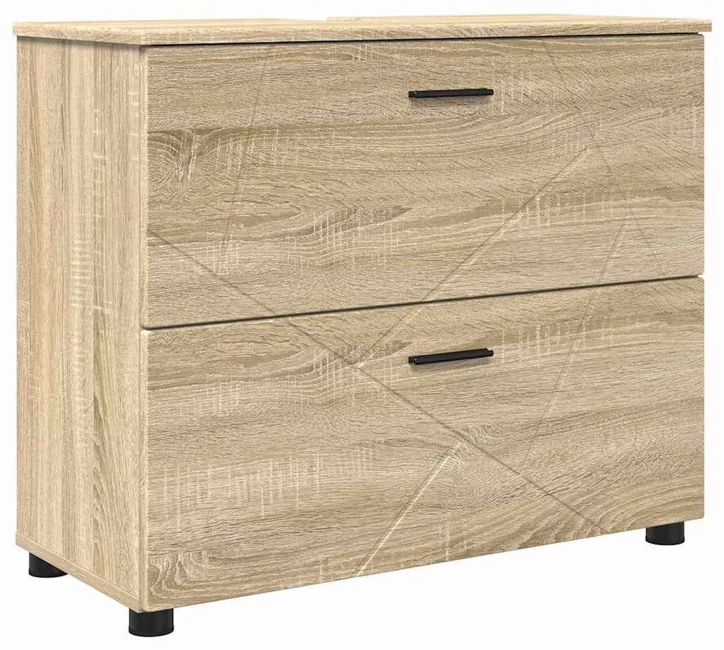 vidaXL Ντουλάπι Μπάνιου με συρτάρι Sonoma Δρυς 76,5 x 35 x 64 εκ