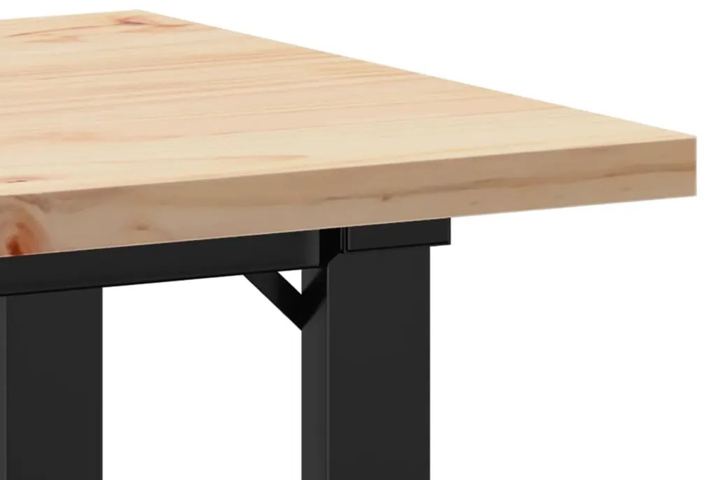 vidaXL Τραπέζι Τραπεζαρίας Πλαίσιο Ο Μασίφ Πεύκο/Ατσάλι