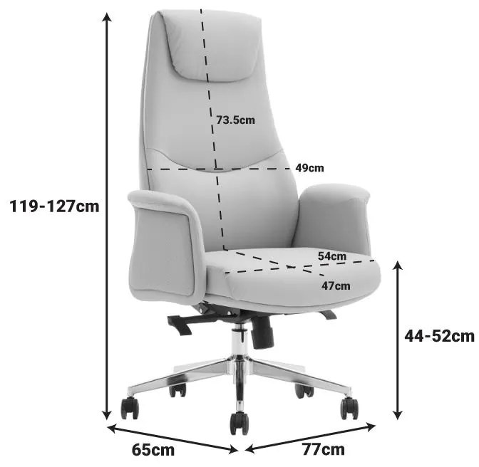 Καρέκλα γραφείου διευθυντή Rekter PU σε μπεζ απόχρωση 77x65x119-127εκ 77x65x127 εκ.