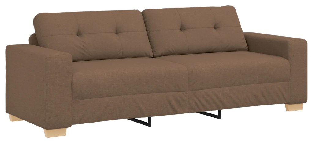 vidaXL Σετ Καναπέ με μαξιλάρι με μαξιλάρι 3 pcs Καφέ ύφασμα