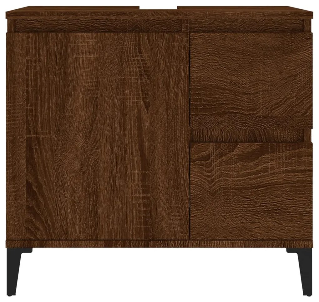 Ντουλάπι Μπάνιου Καφέ Δρυς 65x33x60 εκ. Επεξεργασμένο Ξύλο - Καφέ