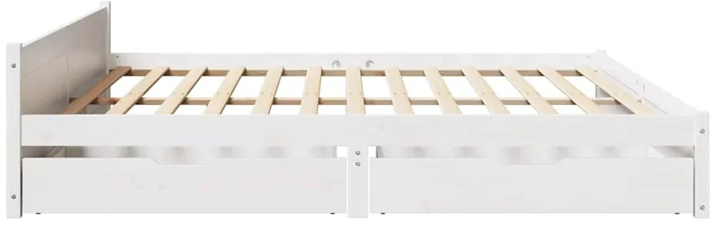 vidaXL Σκελετός Κρεβ. Χωρίς Στρώμα Λευκό 180x200 εκ Μασίφ Πεύκο