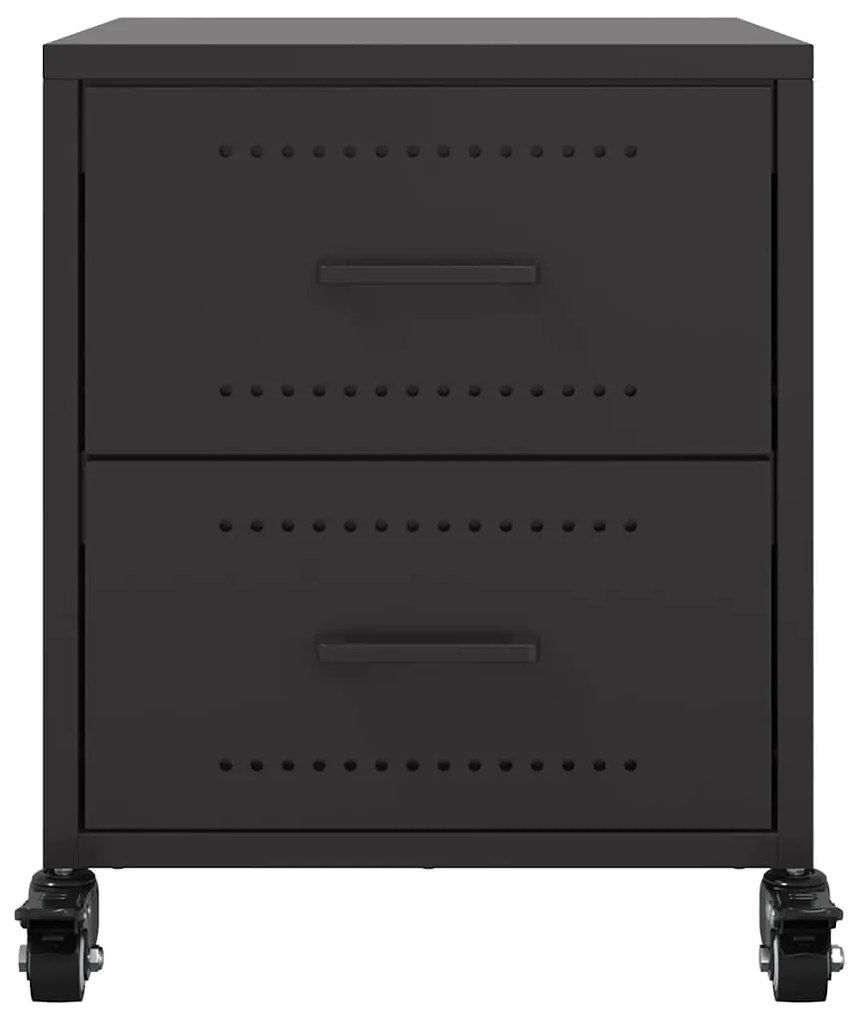vidaXL Κομοδίνα 2 τεμ. Μαύρο 36x39x43,5 εκ. από Χάλυβα