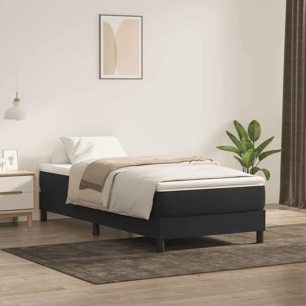 BOX SPRING ΚΡΕΒΑΤΙ ΧΩΡΙΣ ΣΤΡΩΜΑ ΜΑΥΡΟ 80X210 CM ΒΕΛΟΥΔΙΝΟ 3315803