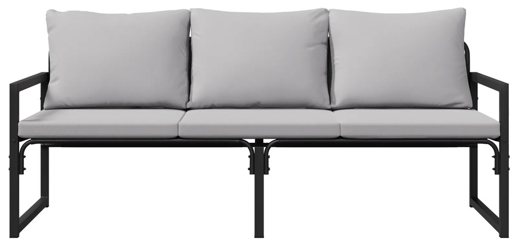 vidaXL Παγκάκι κήπου Μαύρο 180 x 72.5 x 71 εκ. Ατσάλι