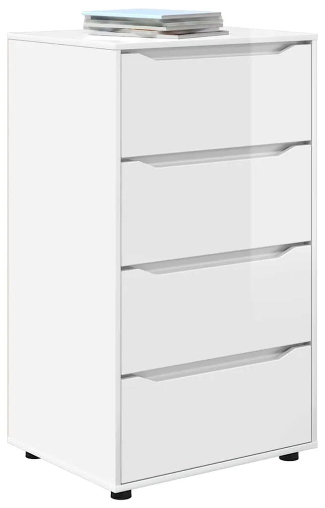 vidaXL Ντουλάπες Αποθήκευσης 2 pcs Υψηλής γυαλάδας λευκό