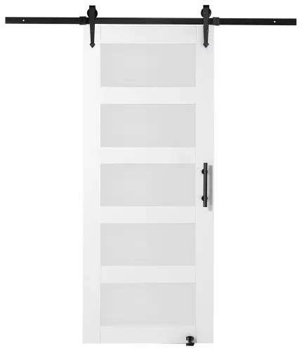 VEVOR Barn Door and Hardware Kit 30" x 84" Wood and Glass Sliding Barn Door Kit