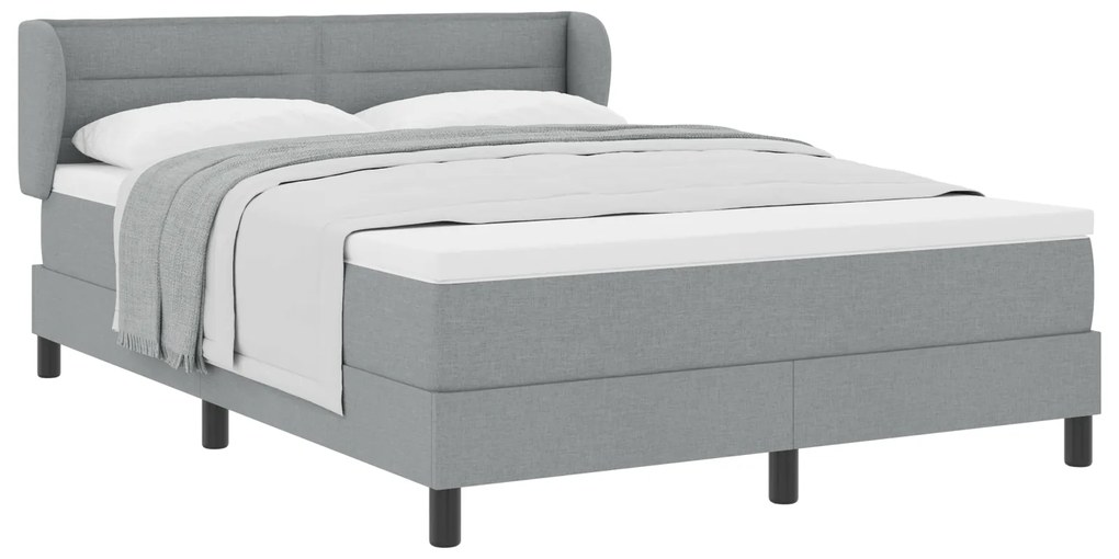 vidaXL Κρεβάτι με Στρώμα Light Grey 140x190 cm Υφασμάτινο