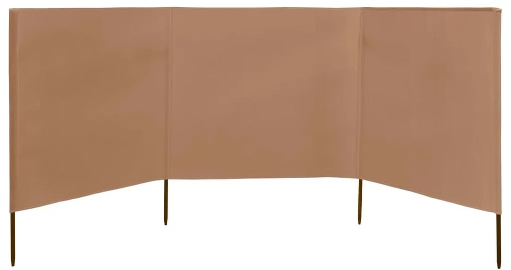 Προστατευτικό Αέρα με 3 Πάνελ Taupe 400 x 80 εκ. Υφασμάτινο - Μπεζ-Γκρι