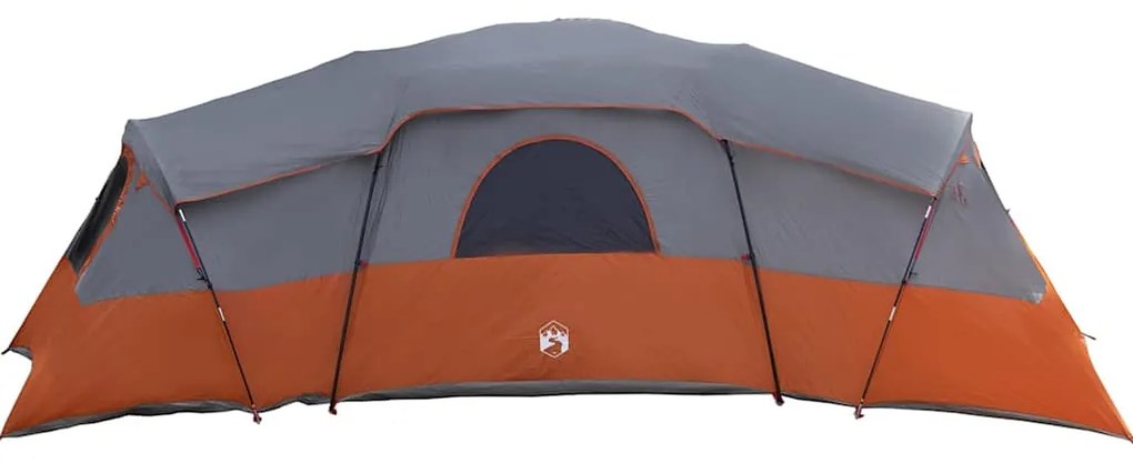 vidaXL Οικογενειακή Σκηνή Γκρι και πορτοκαλί 762 x 655 x 218 εκ