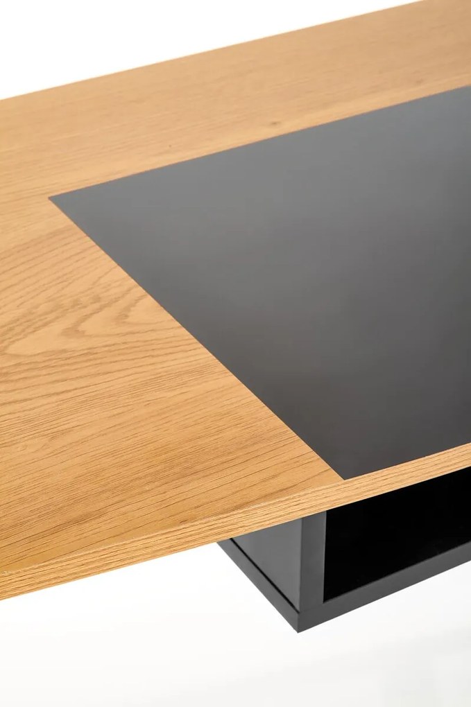 Τραπέζι γραφείου Houston 615, 76x100x50cm, 13 kg, Μαύρο, Χρυσή βελανιδία | Epipla1.gr