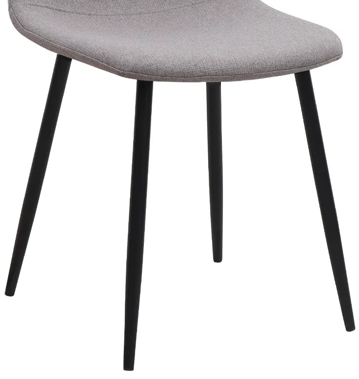 Καρέκλα τραπεζαρίας Iris Megapap ανοιχτό μπεζ ύφασμα - μεταλλικό μαύρο πόδι 43x50x85εκ.