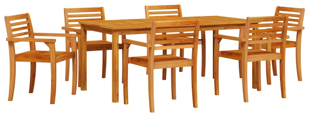vidaXL Σετ τραπεζαρίας κήπου 7 pcs Φυσικό 180 x 90 x 75 cm
