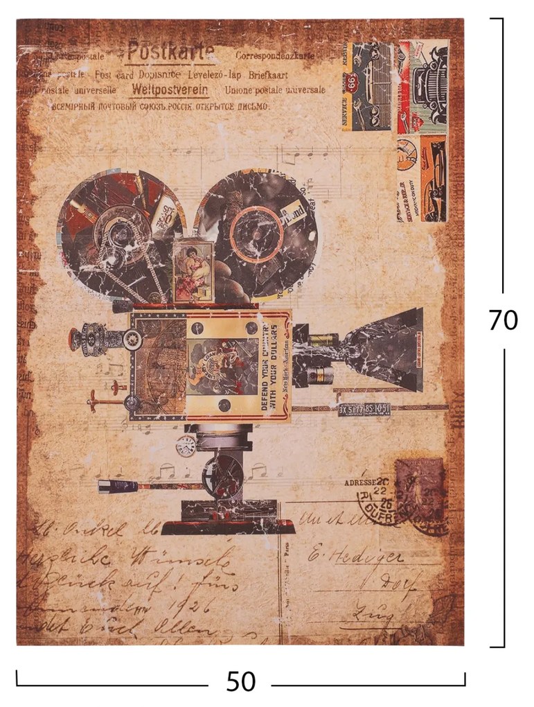 ΠΙΝΑΚΑΣ ΚΑΜΒΑΣ OLD CAMERA HM7153.06 50X70X2.5 εκ. - HM7153.06