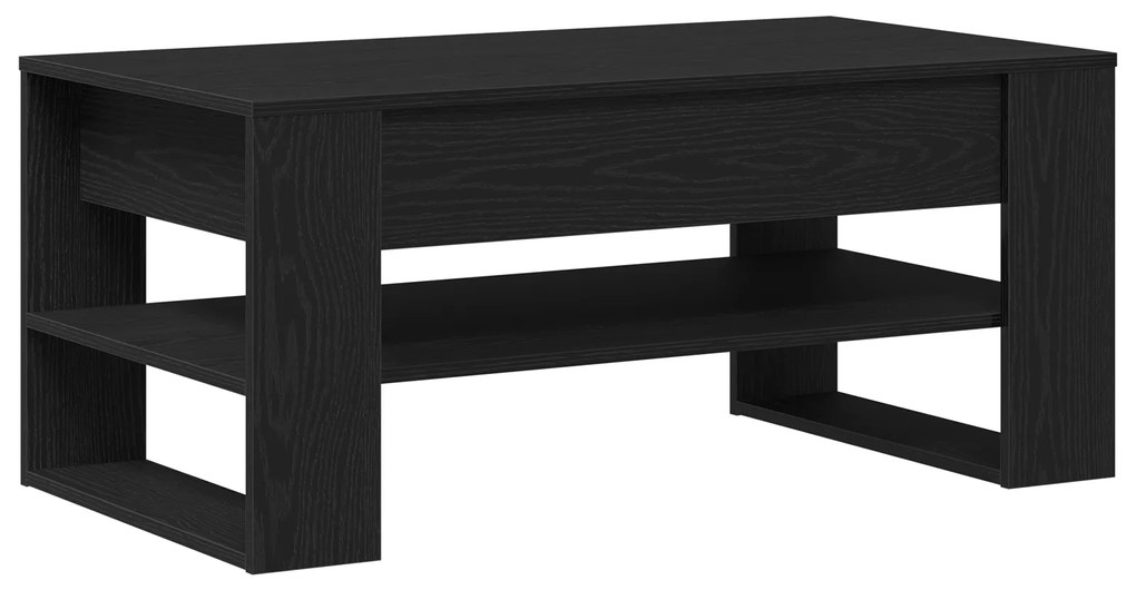 vidaXL Μαύρο Τραπεζάκι Σαλονιού από Δρυ 102x55x45 εκ. από επεξεργασμένο ξύλο
