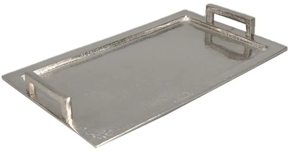 Διακοσμητικός Δίσκος Barra 016979 43x25x5cm Silver Αλουμίνιο