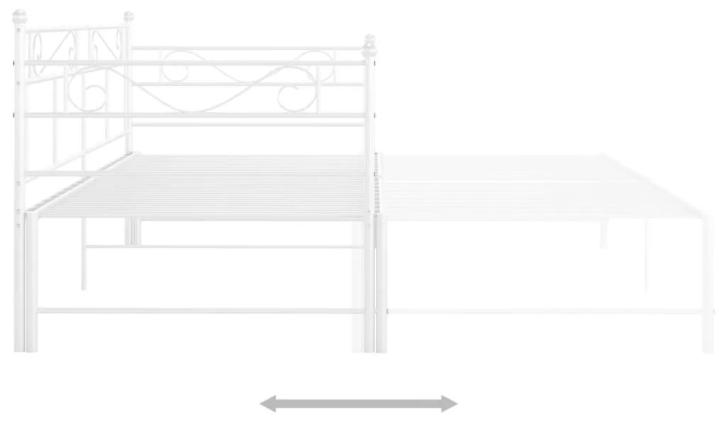 vidaXL Πλαίσιο για Καναπέ - Κρεβάτι Λευκό 90 x 200 εκ. Μεταλλικό