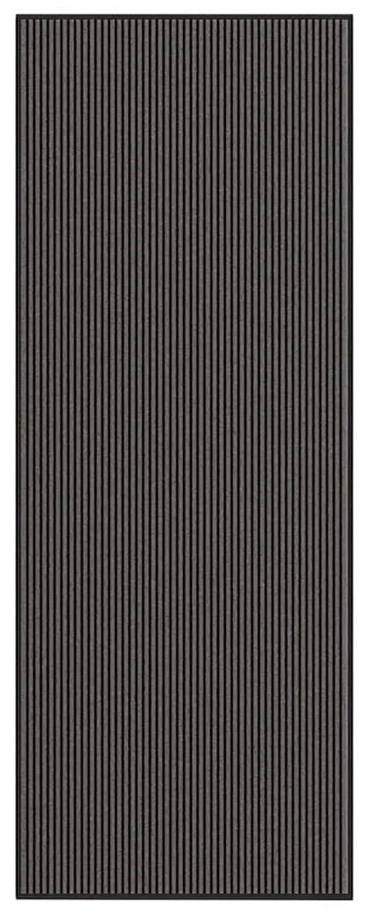 Πατάκι Εισόδου Ριγέ Μαύρο και Γκρι 115 x 300 εκ.