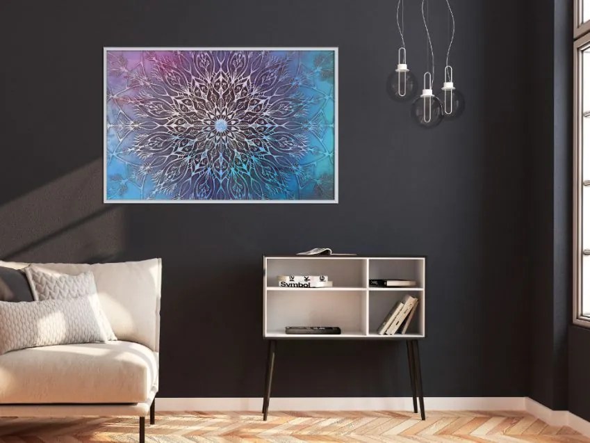 Αφίσα - Blue and Pink Mandala - 30x20 - Χρυσό - Χωρίς πασπαρτού