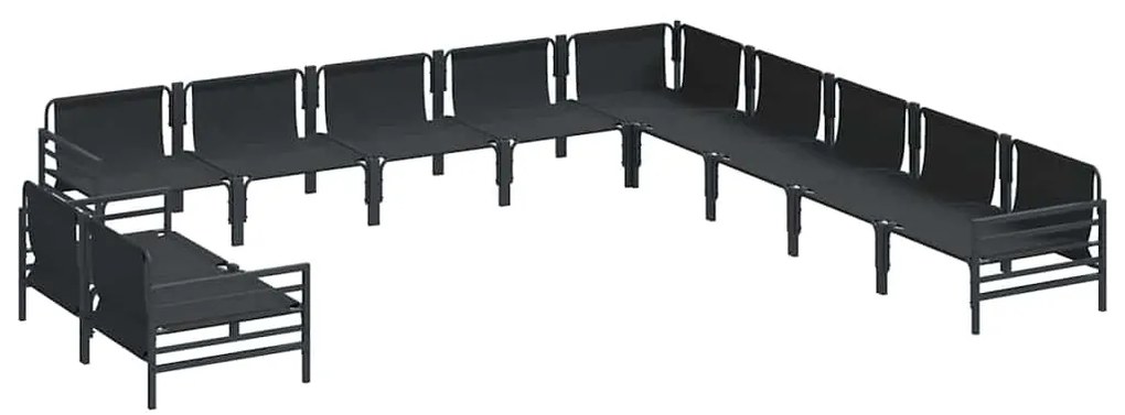 vidaXL Σετ Καναπέ Κήπου 11 pcs Ανθρακί Ατσάλι