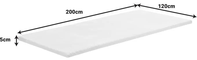 Ανώστρωμα Casmeriane roll pack λευκό ύφασμα-memory foam 120x200x5εκ 120x200x5 εκ.