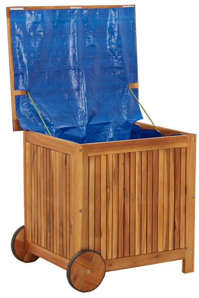 vidaXL Μπαούλο Αποθήκευσης Κήπου με Ρόδες 60x50x58 εκ. Μασίφ Ακακία