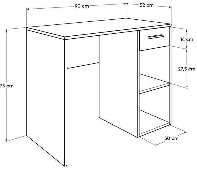 Γραφείο Concept Pc Megapap σε χρώμα λευκό 90x52x75εκ.
