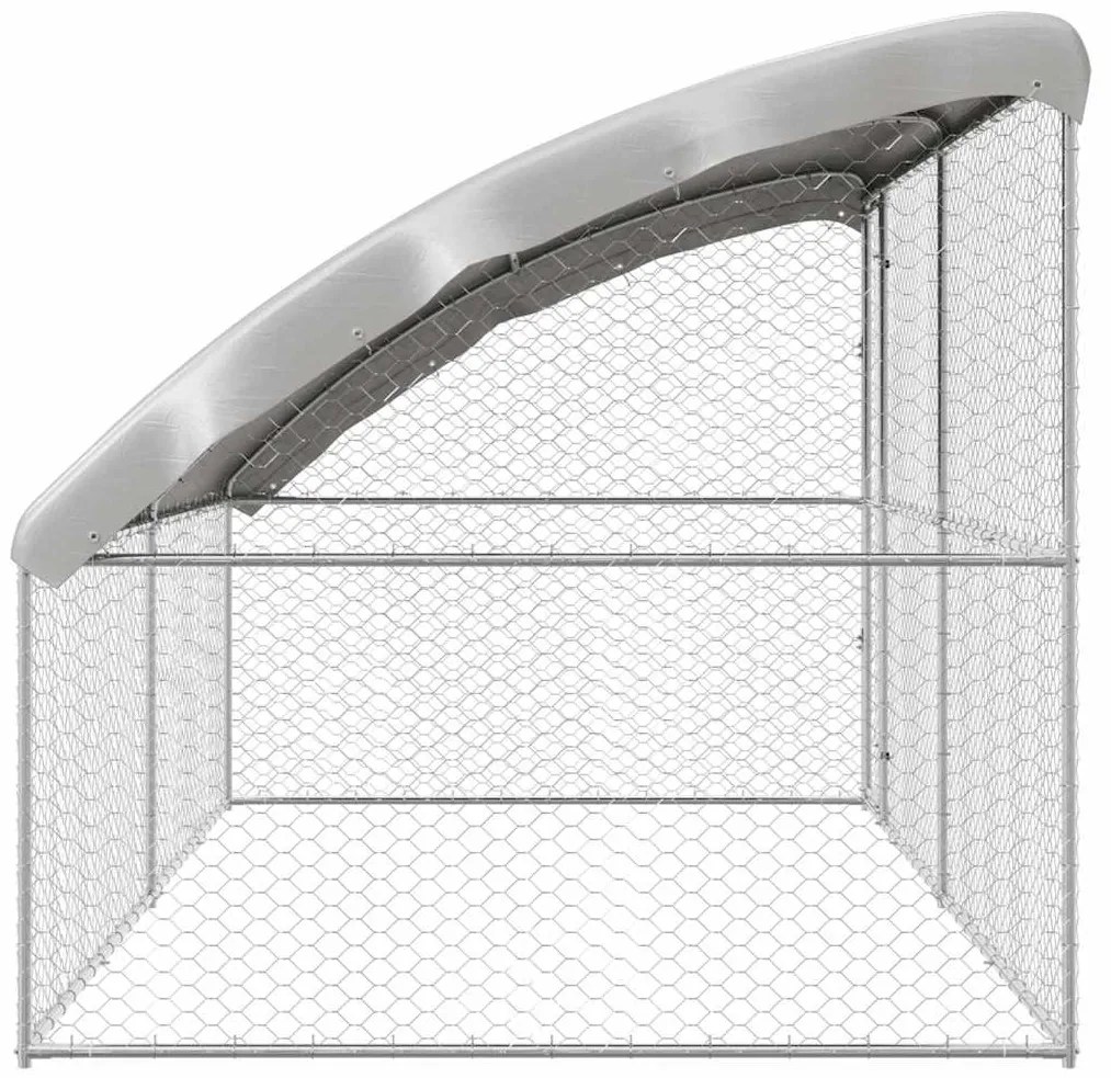 vidaXL Κλουβί Σκύλου με αποθήκευση 2 pcs Ασημί 4 x 2 x 2 m Ατσάλι