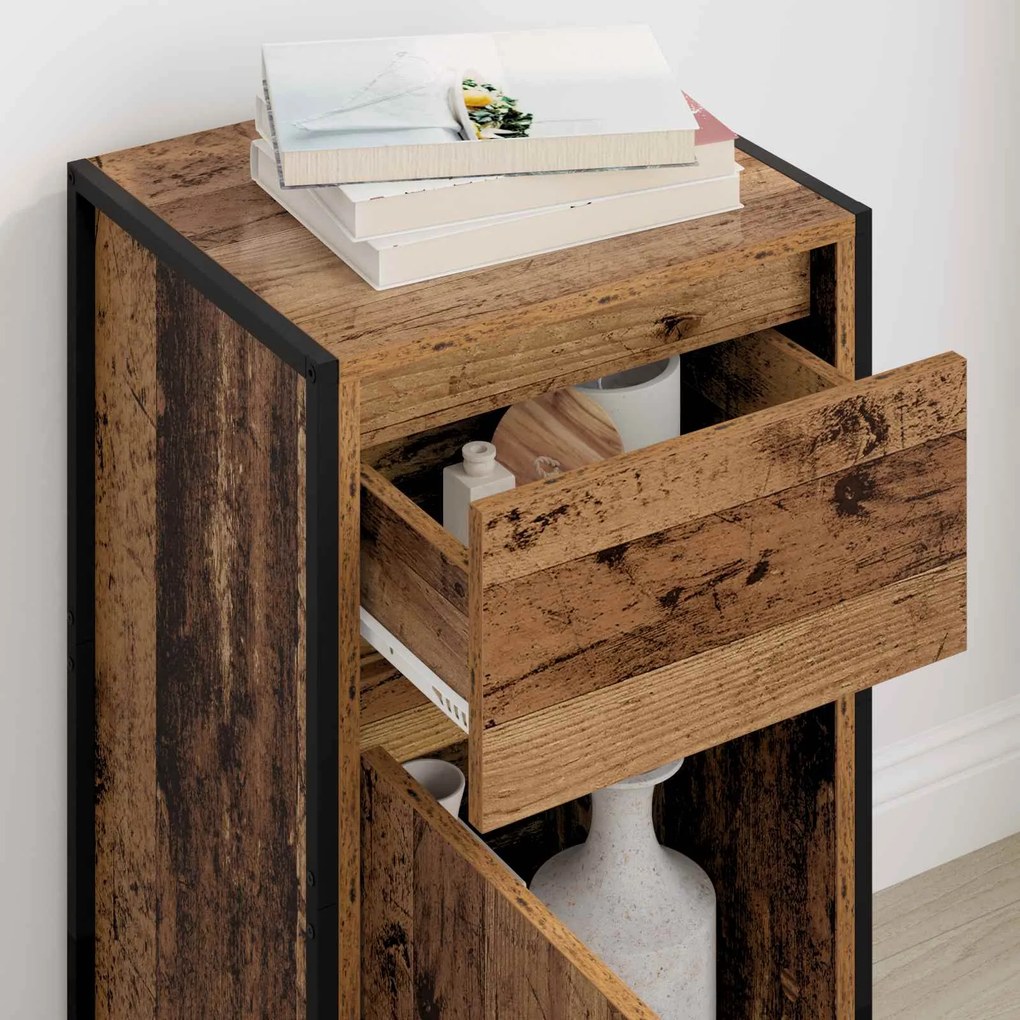 vidaXL Πλαϊνό γραφείο με συρτάρι Παλιό Ξύλο 81 x 36 x 150.5 εκ.