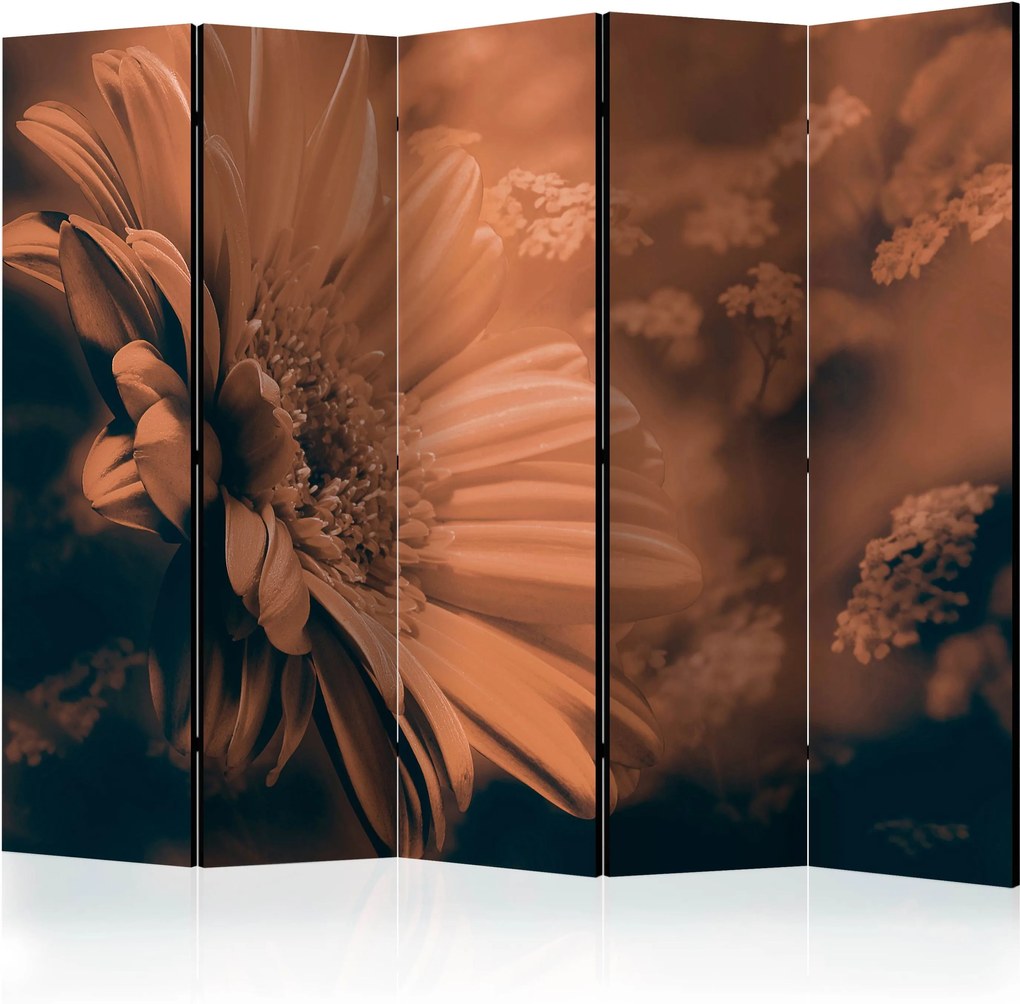 Διαχωριστικό με 5 τμήματα - Gerbera in bronze II [Room Dividers]