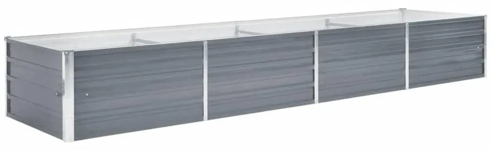 vidaXL Ζαρντινιέρα Υπερυψωμένη Γκρι 320x80x45 εκ. Γαλβανισμ. Χάλυβας