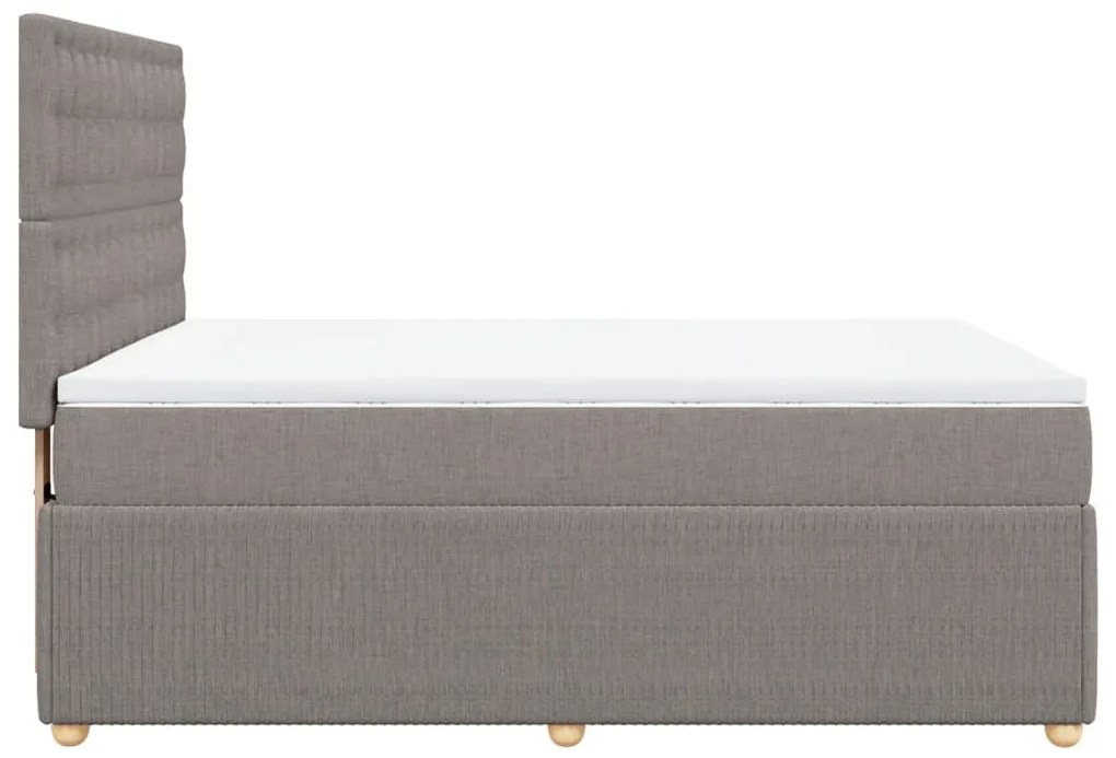 Κρεβάτι Boxspring με Στρώμα Taupe 160x200 εκ. Υφασμάτινο - Μπεζ-Γκρι