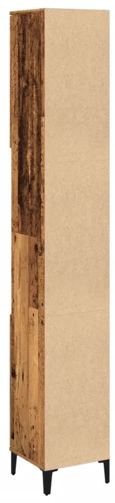 vidaXL Ντουλάπι μπάνιου Παλιό ξύλο 30x30x190 cm Κατασκευασμένο ξύλο