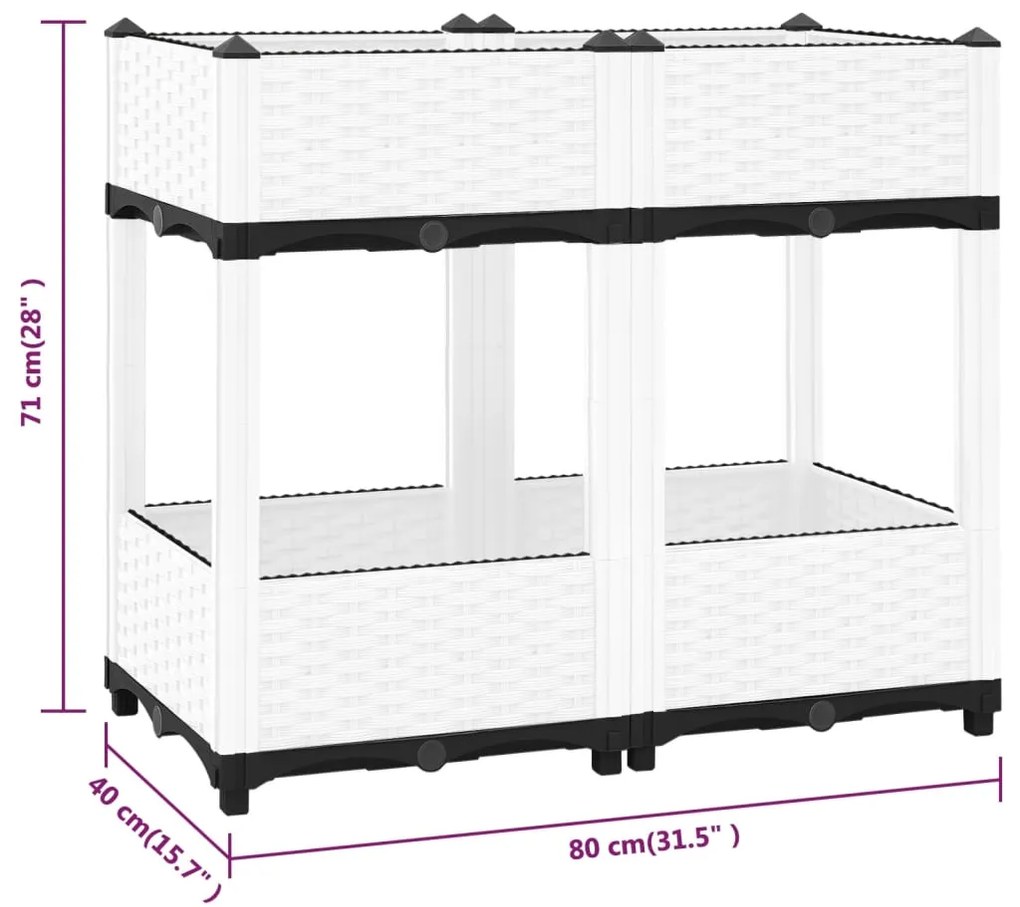 vidaXL Ζαρντινιέρα 80 x 40 x 71 εκ. από Πολυπροπυλένιο