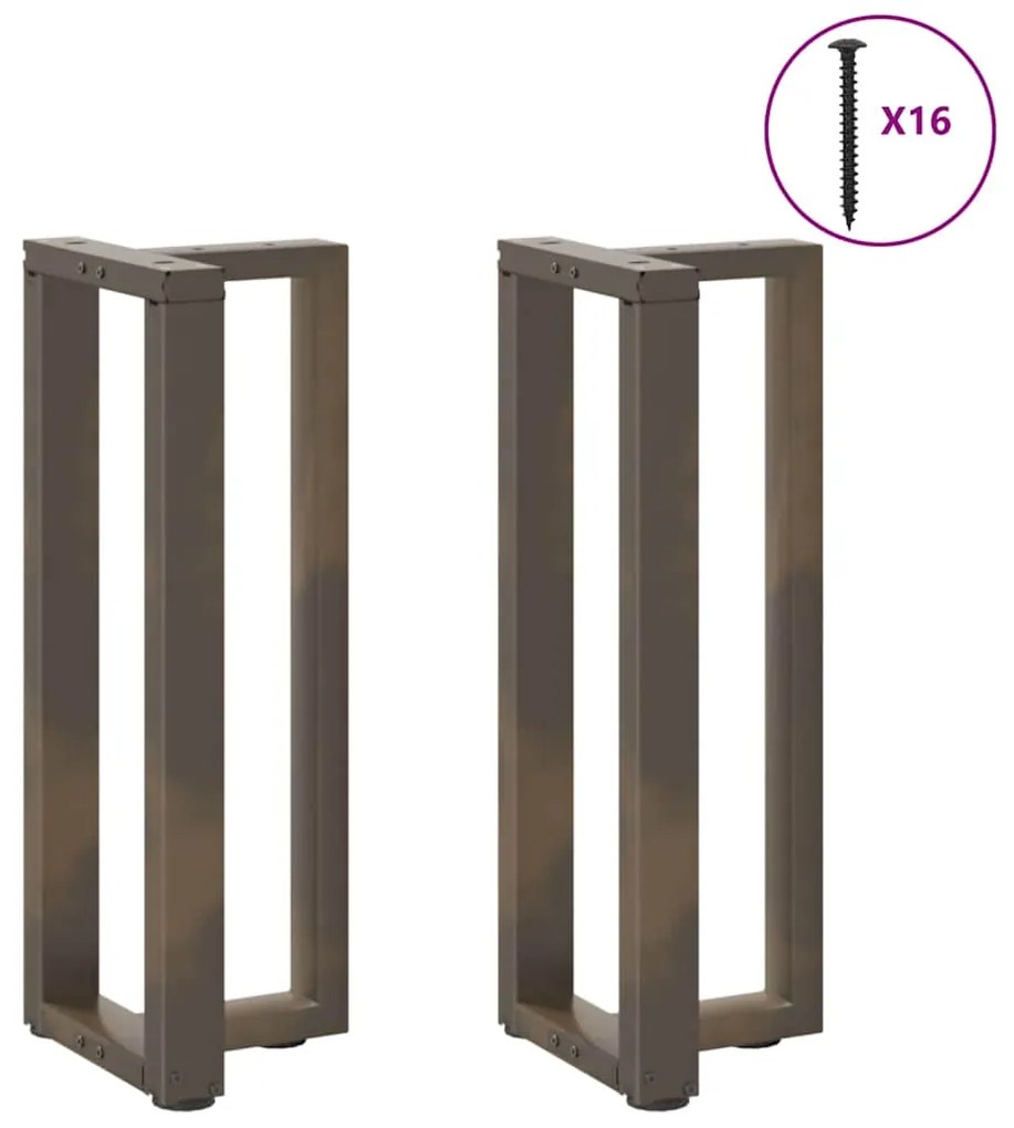 vidaXL Πόδια Κονσόλας σε Σχήμα Τ, 2 τεμ. Μαύρο 38x25x(72-73) εκ. Ατσάλι