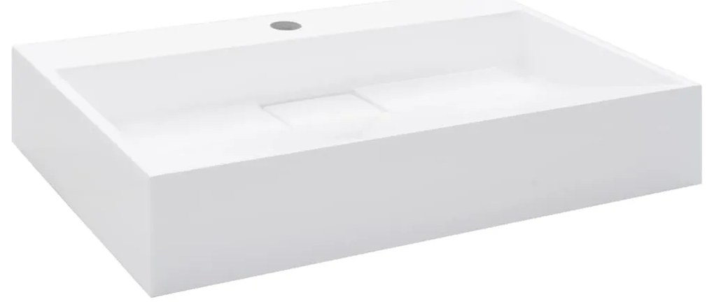 vidaXL Νιπτήρας Λευκός 60x38x11 εκ. Συνθετικός από Τεχνητό Μάρμαρο