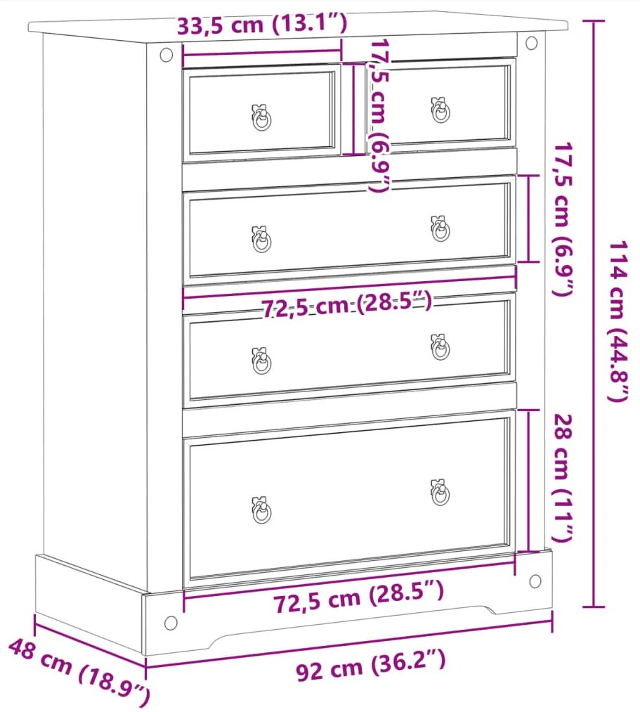 ΣΥΡΤΑΡΙΕΡΑ CORONA 92 X 48 X 114 ΕΚ. ΑΠΟ ΜΑΣΙΦ ΞΥΛΟ ΠΕΥΚΟΥ 4005674