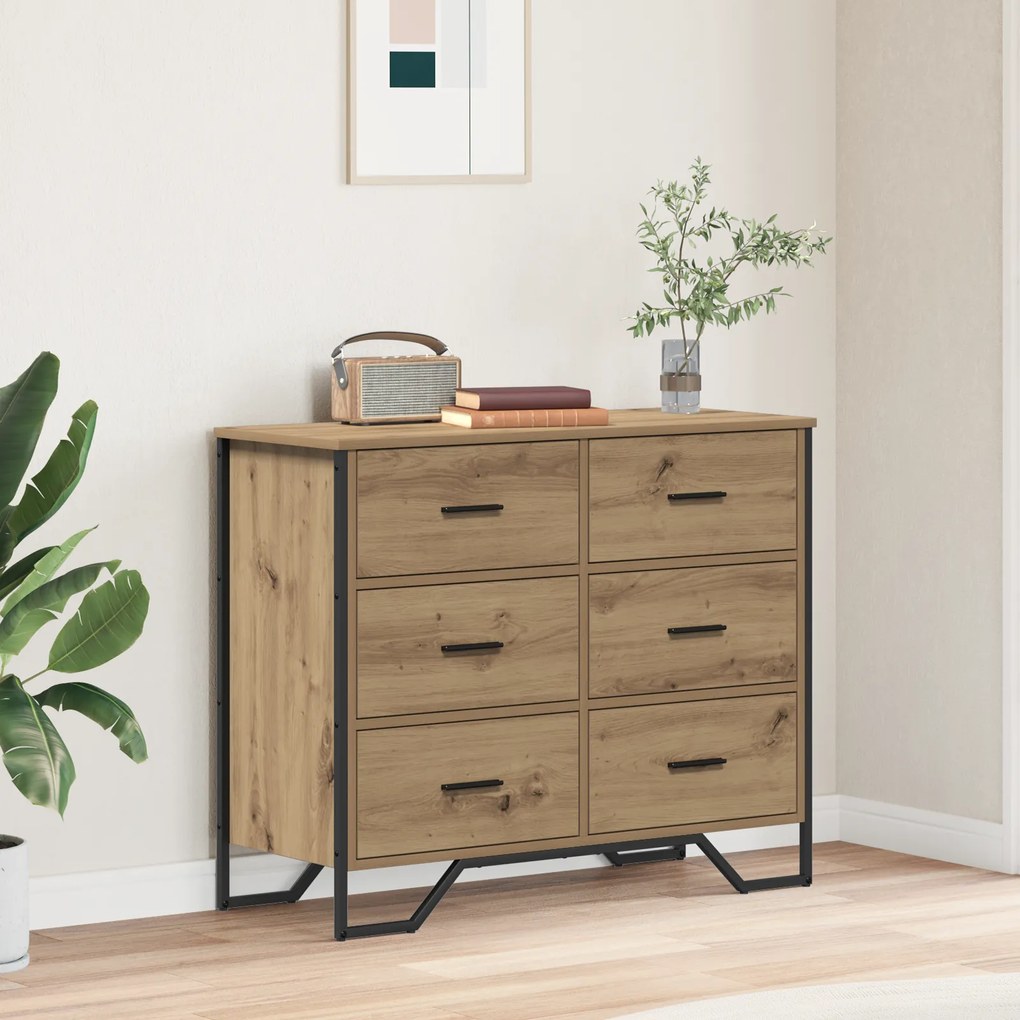 vidaXL Κουτί με Συρτάρια Ξυλόπινα 91x35.5x74.5 εκ. Επεξεργασμένο Ξύλο