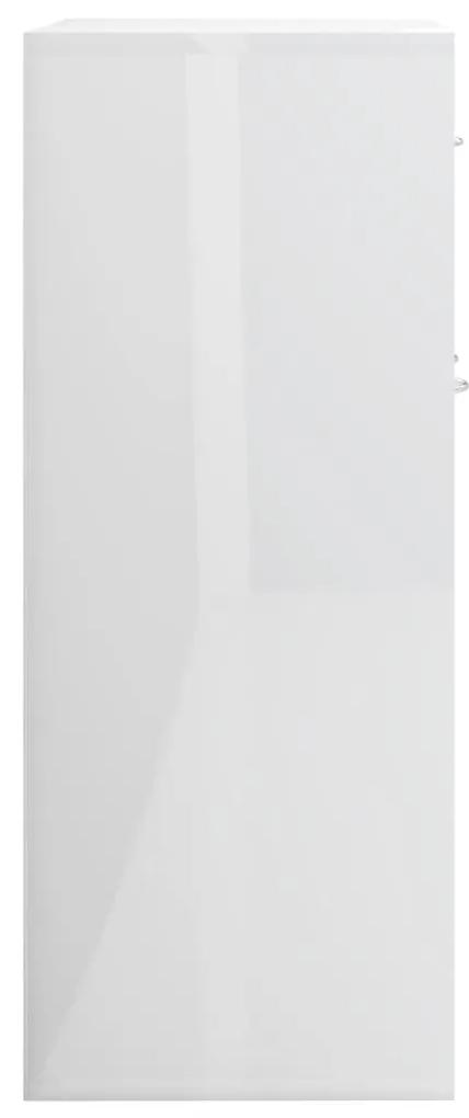 Ντουλάπι Γυαλιστερό Λευκό 60 x 30 x 75 εκ. από Μοριοσανίδα - Λευκό
