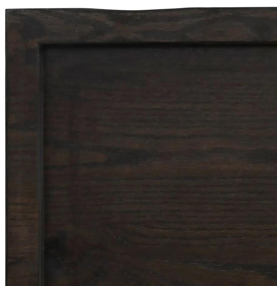 Πάγκος Μπάνιου Σκούρο Καφέ 40x40x(2-6) εκ. Επεξ. Μασίφ Ξύλο - Γκρι