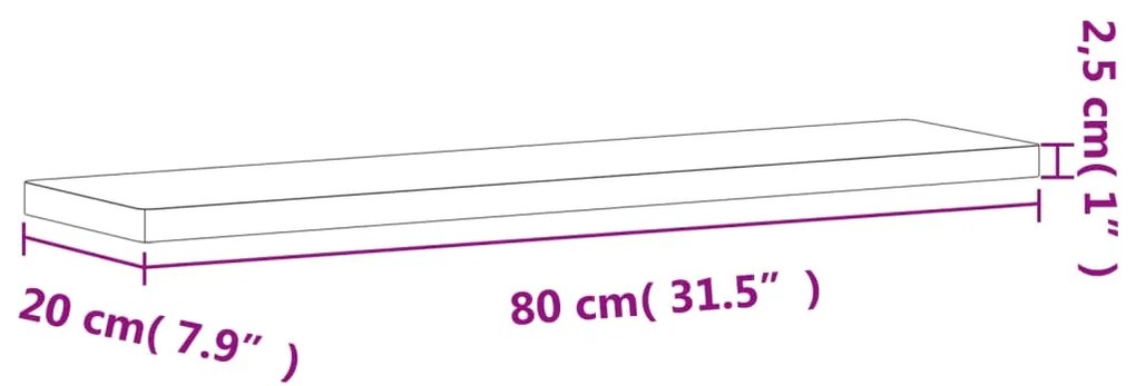 ΡΑΦΙ ΤΟΙΧΟΥ 80X20X2,5 ΕΚ. ΑΠΟ ΜΑΣΙΦ ΞΥΛΟ ΟΞΙΑΣ 356015