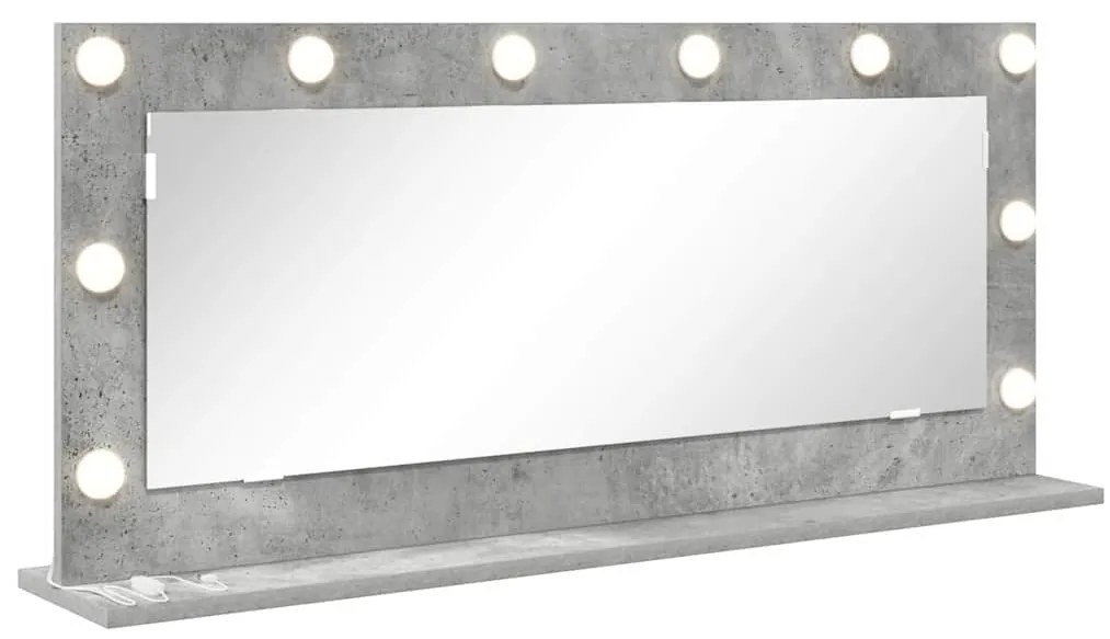 vidaXL Καθρέφτης τουαλέτας Ορθογώνιος Σκυρόδεμα Γκρι 100 x 45 x 18 εκ.