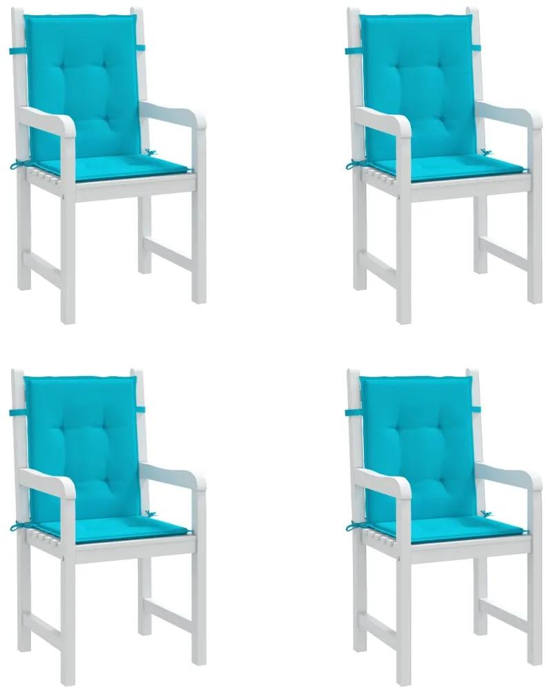 vidaXL Μαξιλάρια Καρέκλας με Πλάτη 4 τεμ. Τιρκουάζ Υφασμάτινα