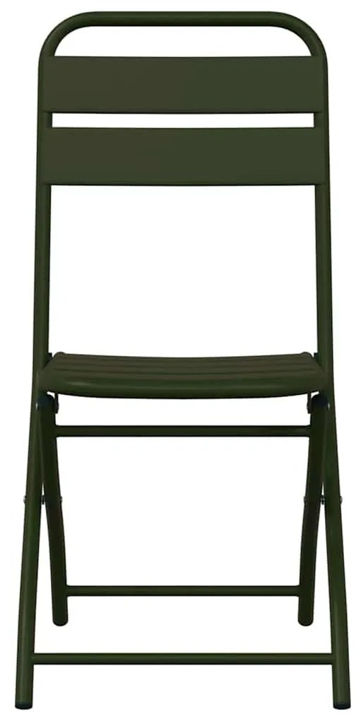 vidaXL Πτυσσόμενη Καρέκλα Κήπου 2 pcs Πράσινο 55 x 56.5 x 91εκ Ατσάλι