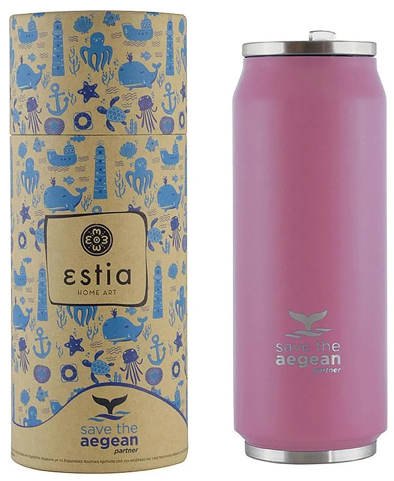 Θερμός Save The Aegean Baby Pink 500ml Estia 01-10317