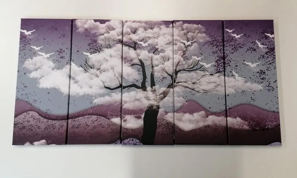 Δέντρο εικόνας 5 μερών πλημμυρισμένο από σύννεφα - 100x50