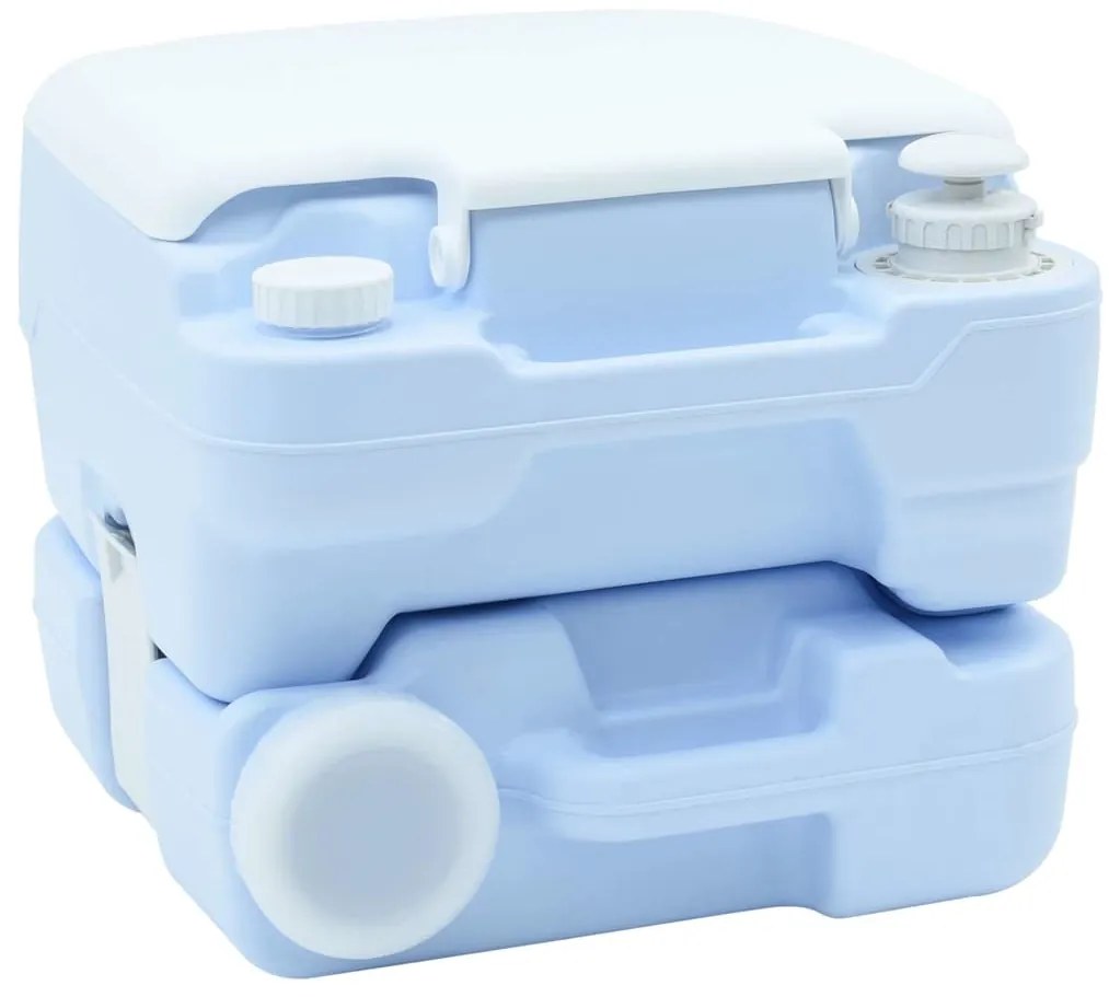 vidaXL Τουαλέτα Κάμπινγκ Απαλό Μπλε και Λευκό 41,5 x 36,5 x 30 cm