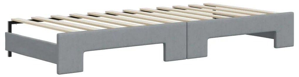 vidaXL Καναπές Κρεβάτι Συρόμενος Ανοιχτό γκρι 80x200εκ Ύφασμα Στρώματα