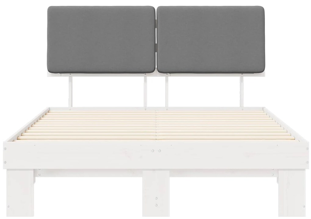 vidaXL Σκελετός Κρεβατιού με Επενδεδυμένο Κεφαλάρι Ανοιχτό γκρι
